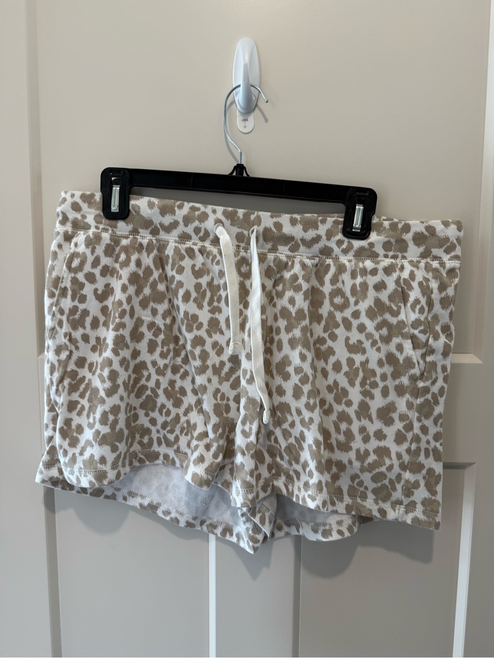 Old Navy Beige Leopard-Print Athletic Shorts